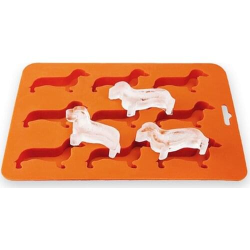 9 Holes Silicone Dog Ice Cube Mold Ice Tray Cute Dachshund Shape DIY Baking Cake Chocolate Fondant Cookies Ice Cube Mould