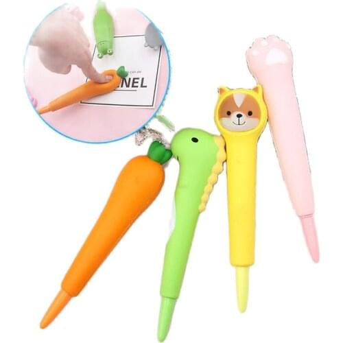 Cute Cartoon Gel Pen Cute 0.5mm Squeezes Pen for School Stationery Supplies Writing Stress Reliever Decom-Pression Kawaii Pen