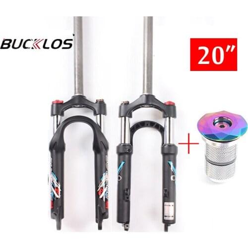 BUCKLOS Folding bike Fork 20 inch Straight Oil fork 50mm travel Disc Brake Quick Release Fork Aluminum Alloy Bicycle Accessories