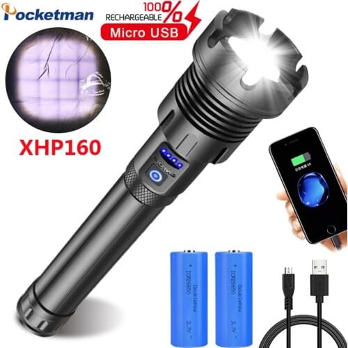 90000LM XP160 LED flashlight 7 Modes Aluminum Alloy Torch Lanterna Tactical flashlight lantern Lamp use 18650 26650 for Camping