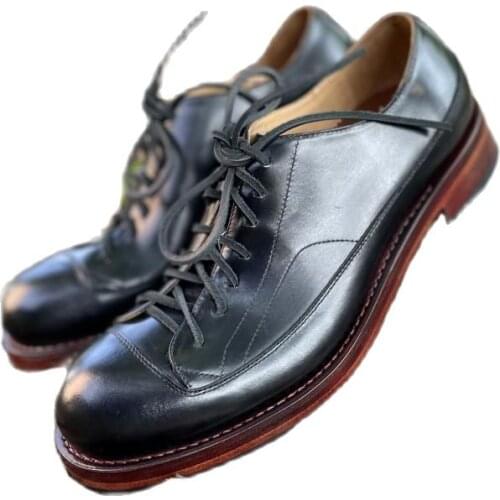 Sipriks Mens Casual Shoes Genuine Calf Leather Italian Custom Goodyear Welted Shoes Elegant Balck Footwear Derby Shoe Gentleman