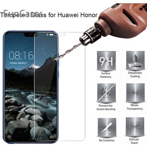 Tempered Glass for Honor 10 Lite Note 9 Screen Protector Clear Protective Phone Front Film for Huawei Honor View 8 Pro 7S Play