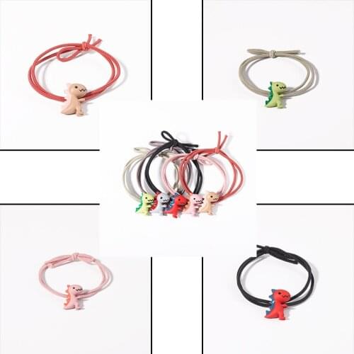 1.5*2CM New Alloy Cute Scrub Dinosaur Rubber Band Animal Scrunchie Women Elastic Hairband Ropes Hair Girls Hair Ties Accessories