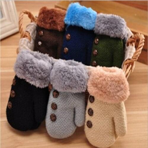 Winter Baby Boy Gloves Warm Knitting Mittens Glove Babys Lanyard Luvas Whole Covered Finger Halter Gloves For Boys CL2073