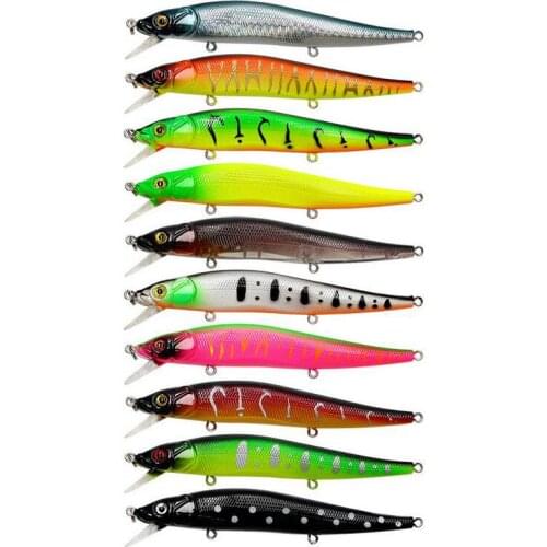 10PCS Minnow Fishing Lure 11.5cm 14g Floating Hard Artificial Bait 3D Eyes For Bass Pike Crankbait Wobblers Carp Fishing Tackle