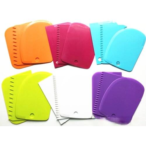 3PCS/set Dough Cake Cutter Slicer Spatula for Cake Cream Scraper Pasty Cutters Scraper Irregular Teeth Edge DIY Smoother