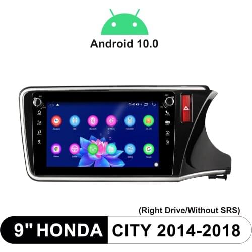 1Din Car Radio 9 Inch Head Unit Multimedia Bluetooth GPS For Honda City 2014-2018 With Android Auto & Car Stereo Apple CarPlay