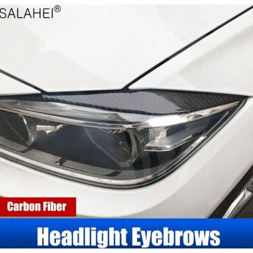 Carbon Fiber Car Front Headlight Eyebrow Eyelids Decoration Trim Strips Stickers For BMW 3 series F30 320i 325i Auto Styling