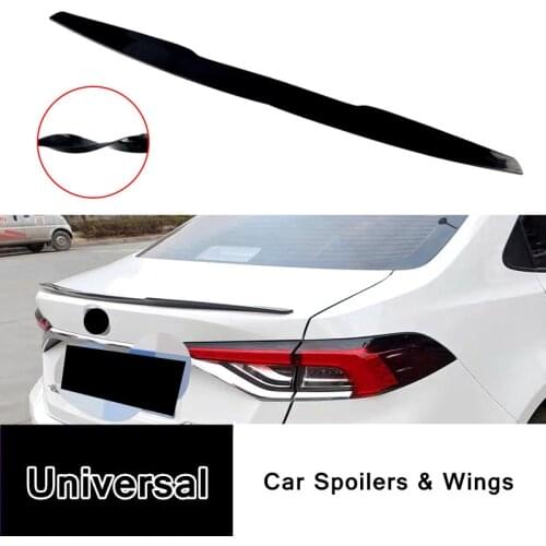 Car Styling 114x7CM Universal Car Spoilers Punch-free Blade Style Rear Roof Wing Trunk Spoiler & Wings Decoration Accessories
