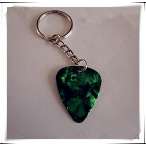 Custom colorful celluloid band guitar picks keychain