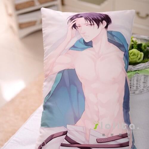 Anime Attack on Titan Levi Hug Body Back Bedding Pillow Dakimakura 35x55/45x70cm Cosplay Cover Cartoon Cushion Case Core 2 Side