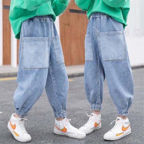 Girls Jeans for kids Pants spring summerChildren Clothing fashion sport Jeans 6 8 10 12 14years Big girl jeans teenage trousers