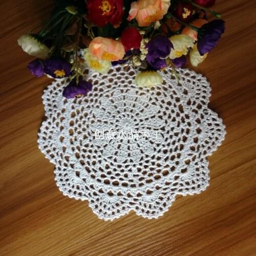 European luxury design 6 pic/lot cotton crochet lace tablemat for wedding decor doilies with flower for home decor tableware mat