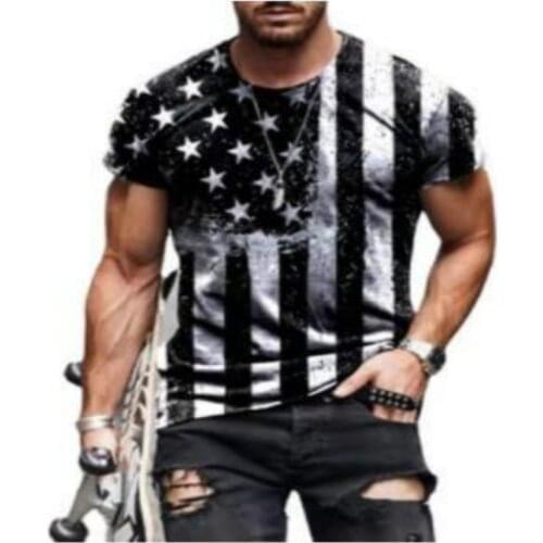 Harajuku street style mens T-shirt, the latest short-sleeved shirt in large size suitable for 2021 daily 3D printing patterns