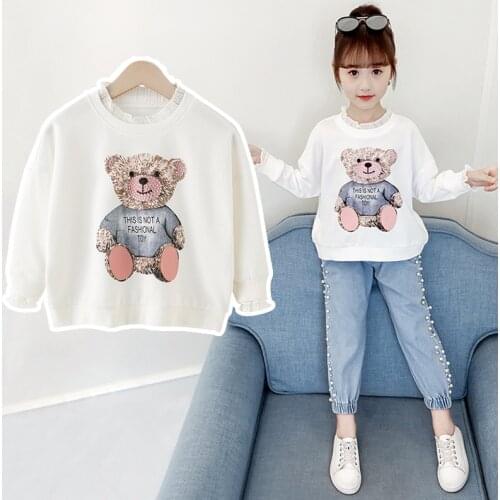 Spring Autumn Long Sleeve T-shirt For Girls 2021 Fashion Korean Style Teens Girls Cotton Tops 4 6 8 10 12 Year Children Clothing