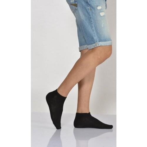 Idilfashion Male Bamboo Booties Socks-Black-E-ART234 (3'LÜ PACKAGE)