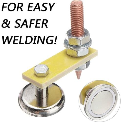 1pc Magnetic Welding Ground Clamp Welding Magnetic Head Safety Wire Holder With Copper Tail Welding Equipment Solder Tool