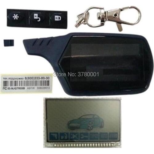 A61 LCD Display Screen Metal Pin + Keychain Body Case For Two way Car Alarm Starline A61 lcd Remote Control Key Keychain
