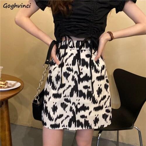 Leopard A-line Mini Women Skirts High-waist Sexy Korean Style Daily All-match Streetwear Slim Chic Fashion Harajuku Elegant Ins