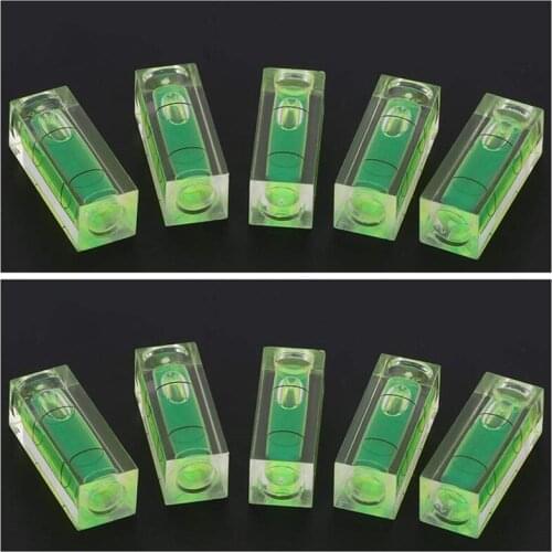 10 Pcs Small Spirit Level Bubble 15 * 15 * 40MM Mini Level Gauge Cylinders Horizontal Bubble For Cars Home Office Travel Tools