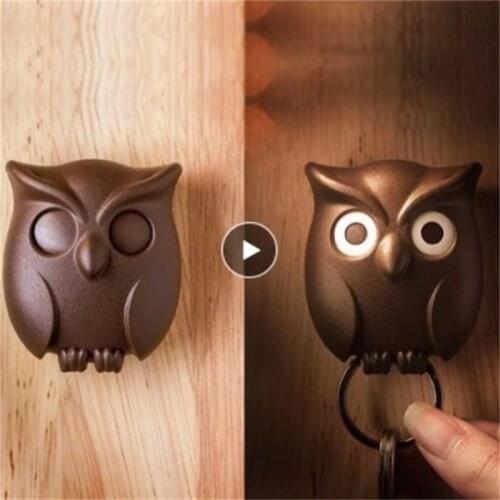 Multi-Purpose Hook Black Night Owl Magnetic Attraction Keychains Key Hanger Storage Hook Hanging Key Wall Key Holder Hook Magnet