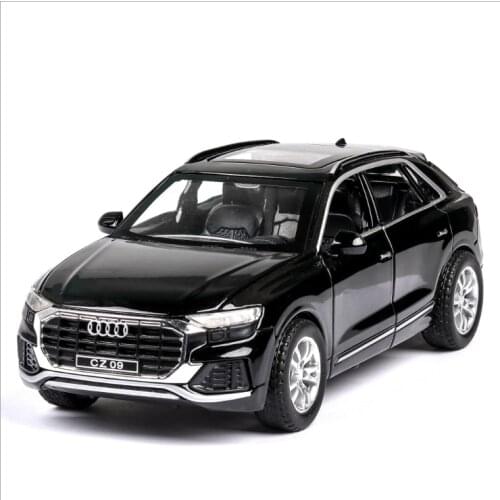 1: 32 Audi Q8 Simulation Alloy Childrens Toy Car Model With Sound And Light 6 Door Opening Childrens Birthday Gift Black