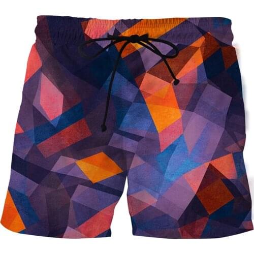 New Geometric pattern 3D beach shorts for men Funny Mens pants male swimming trunks shorts Top Size Fashion hot Men clothing