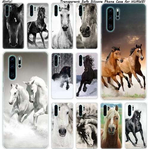 Horses Running Soft Silicone Phone Case for Huawei P30 P20 Pro P10 P9 P8 Lite 2017 P Smart Z Plus 2019 NOVA 3 3i Fashion Cover