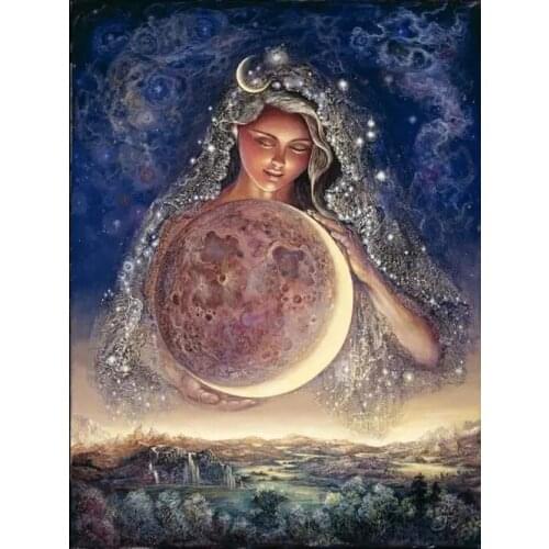 Large Format Moon Goddess Cross Stitch Kits Top Quality Embroidery Sewing kit Needlework DIY 14CT Unprinted Decor Handmade