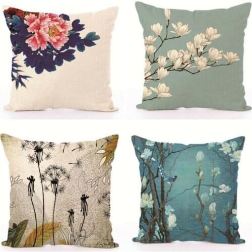 Hglegyw cushion Pillow Case Cover Soft Room Gifts Single Sides Printing Linen Cotton