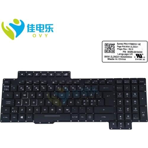 NE Norway Norwegian Nordic laptop keyboard for Asus ROG G703 G703GI G703GXR G703GX RGB color backlight keyboards 0KN1 2L2ND21