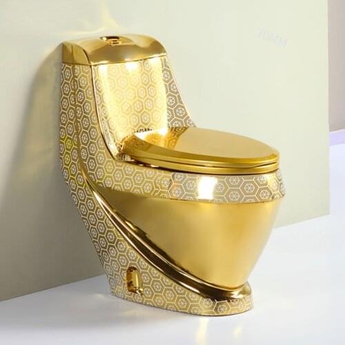 New golden toilet creative personality light luxury bathroom Hotel lottery toilet