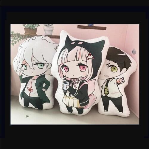 30x42cm Danganronpa Plush Doll Pillow Anime Danganronpa Hinata Hajime Nagito Komaeda Double Sided Plush Pillow Cosplay Prop Gift