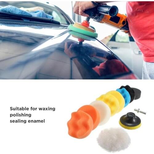 3 Inch/5 Inch Car Sponge Polishing Pad Hand Tool Kit Car Polisher Pad Buffer Gross Polish Polishing Kit Set Drill Adapter