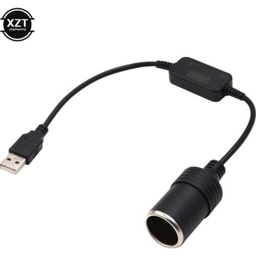 Car Cigarette Lighter Socket Female Power Cord Car Converter Adapter Wired Controller USB Port to 12V for Xiaomi Power Bank DVR