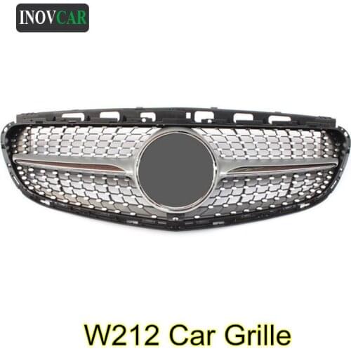 For W212 E200 E220 E250 Diamond Style Car Grille 2010-2016 For B-ENZ E-Class ABS Front Racing Grille Grills Car Styling