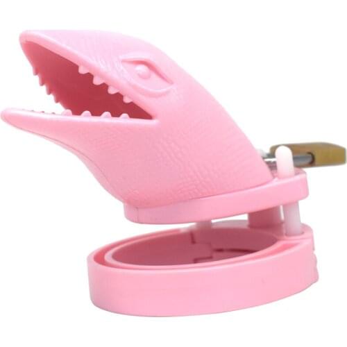 Pink Plastic Male Chastity Device with 5 Size Penis Ring Cock Cages Men Virginity Lock Chastity Lock Belt Cock Ring Adult Game