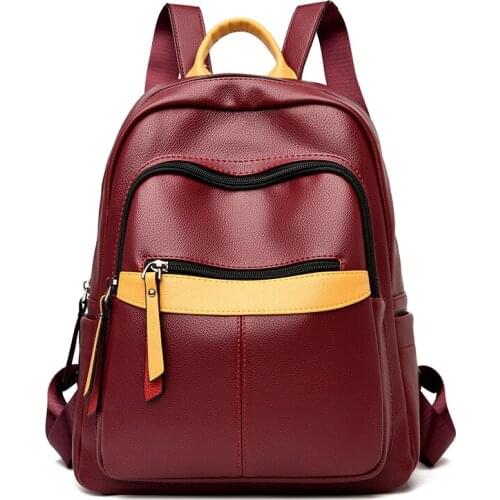 Luxury Leather Backpack For Women Shoulder Bag Black Travel Bagpack Large Capacity Laptop School Bag For Girls Mochila Sac A Dos