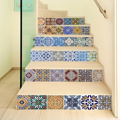 Self-adhesive 3D Wall Stickers DIY Tile Stickers Decorative Waterproof Floor Decal Wallpaper Stair Stickers For Home supply