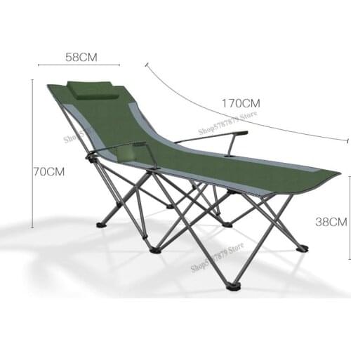 Folding Siesta Bed Office Lounge Chair Beach Chair Outdoor Portable Siesta Chair Marching Bed Accompanying Bed Fishing Chair