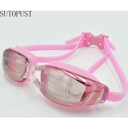 Electroplating UV Waterproof Anti Fog Sports Swim Eyewear With Earplugs Professional Silicone Diopter Glasses For Men Women