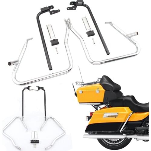 Motorcycle Saddle Bag Supports Bars Protector Guard Bracket For Harley Touring Road King Electra Glide Ultra Limited 14-20