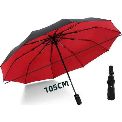 Super Big 10 Bones Double Layer Outdoor Parasol Sun Umbrella Fully Automatic Windproof Sunny Three-folding Umbrella