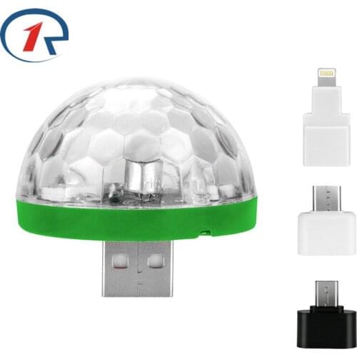 ZjRight USB Mini Multi-color Led Lights Microphone power bank computer Mobile phone sound control Music magic ball Neon Lighting
