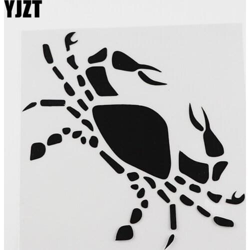 YJZT 12.5CMX12.5CM Crab Zodiac Logo Astrology Birth Sign Vinyl Car Sticker Black/Silver 8A-0073