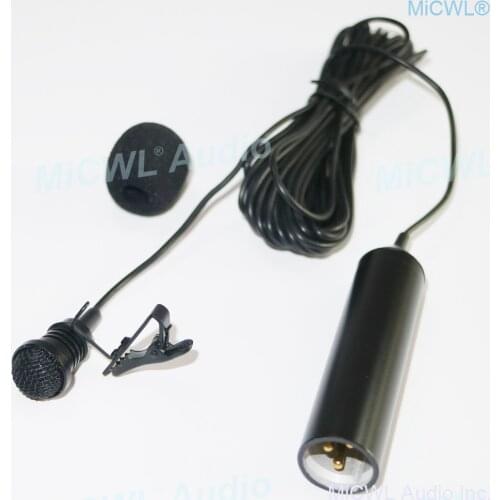 Tie Clips Cardioid Condenser Lavalier Microphones XLR 3Pin 48V Phantom Power Mics 5m Cable