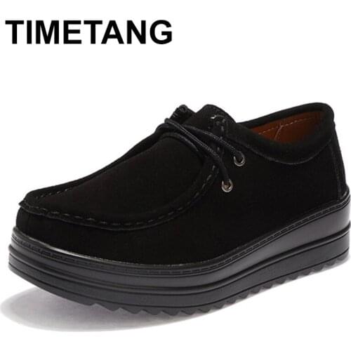 MVVJKESpring 2019 womens flat platform sneakers leather suede shoes woman Chaussure Femme de Creepers shoes loafers shoes for