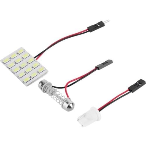 1 Set DC 12V T10/BA9S 5630 SMD 15LED Car Interior Dome Reading Light Panel Lamp Flexible Doom Room Trunk Lights Car Signal Lamp