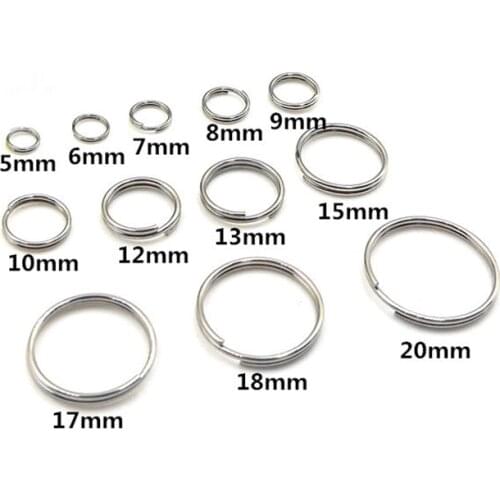 Mibrow 100pcs/lot Stainless Steel Double Open Jump Rings 6/7/8/10mm Split Rings Connectors for DIY Jewelry Making Findings