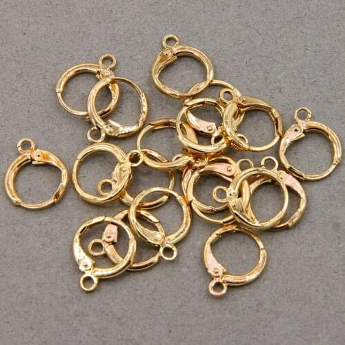 10pcs 12mm Earing Base Connector Linker Holder outer inner Brass Hoop Clip for Earring DIY 2 colors Nickle and Lead free